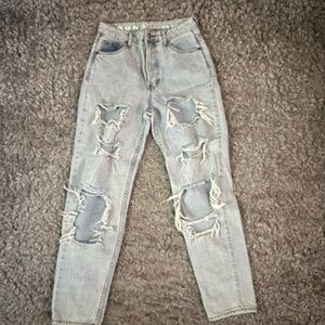 Light Blue Distressed High-Waist Women’s Jeans